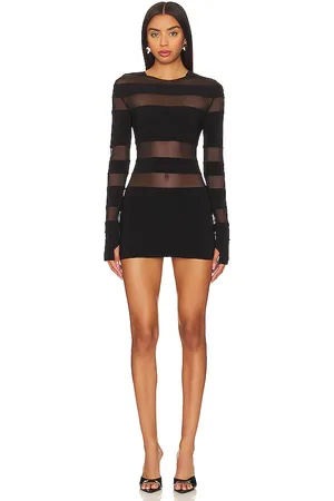 Norma Kamali Spliced Long Sleeve Pickleball Dress in . Size M, S, XL, XS, XXS.