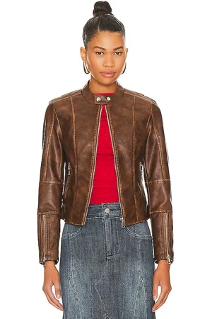 Leather Jackets in the color Brown for women Shop your favorite