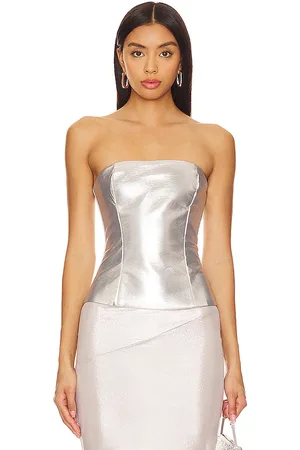 superdown Novi Faux Leather Corset in . Size L, S, XS, XXS.
