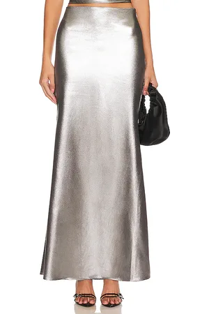 ROTATE Metallic Maxi Train Skirt in . Size 36.
