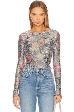 Free People X Intimately FP Printed Gold Rush Long Sleeve In Midnight Combo in . Size S.