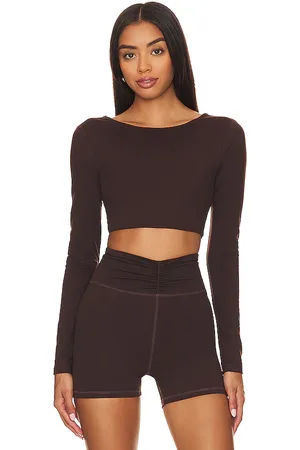 Camila Coelho Haley Cropped Long Sleeve Top in . Size M.