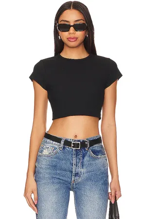 Susana Monaco Ribbed Crop Tee in . Size XL.
