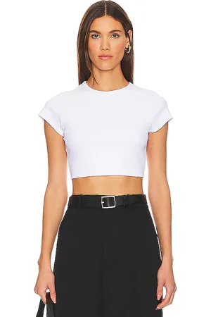 Susana Monaco Ribbed Crop Tee in . Size XL.