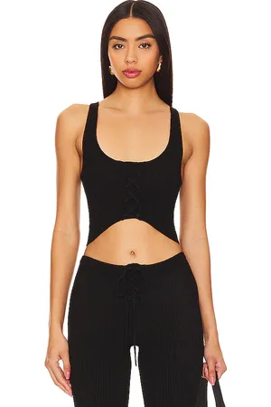 Camila Coelho Artemis Lace Up Knit Top in . Size M.