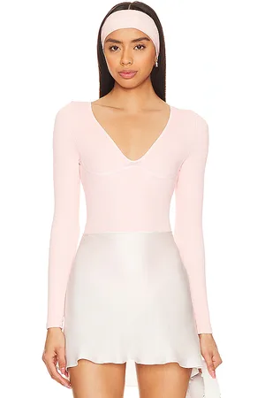 Free People Meg Seamless V Neck In Blush in . Size M/L.