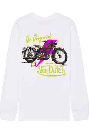 Von Dutch Biker Shop Graphic Long Sleeve Tee in . Size M, S, XL/1X, XXL/2X.