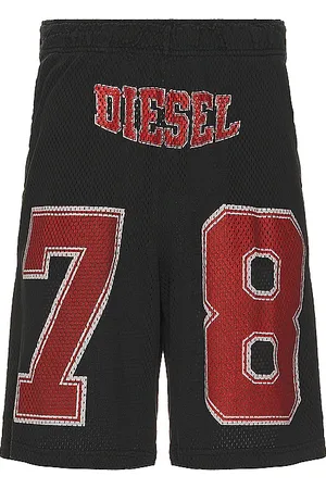 Diesel logo-plaque cotton shorts - Yellow