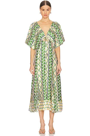 MISA Irena Dress in Green,Orange. Size XXS.