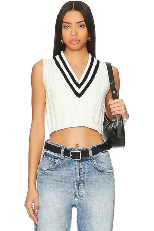 MORE TO COME Jade Varsity Cropped Vest in . Size M, S, XS.