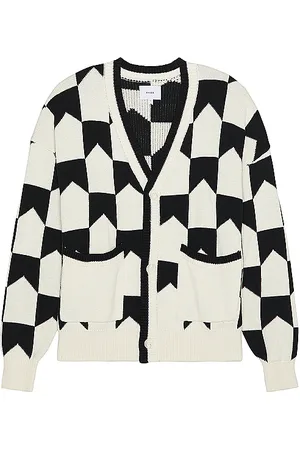 Rhude Chevron Checkered Knit Cardigan in . Size M, S.