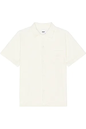 Obey Shelter Terry Cloth Button Up Shirt in . Size XL/1X.