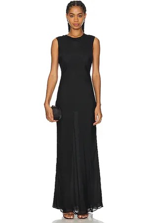 St Agni Pinstripe Silk Maxi Dress in . Size XL.