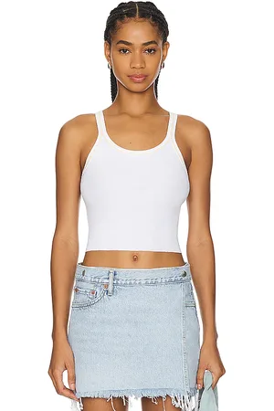 RE/DONE Cropped Ribbed Tank in . Size L.