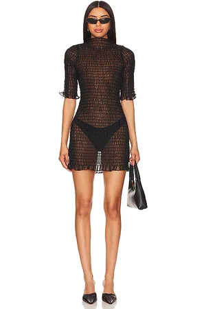 APRÈS Ruched Silk Mini Dress in . Size L, S, XS, XXS.