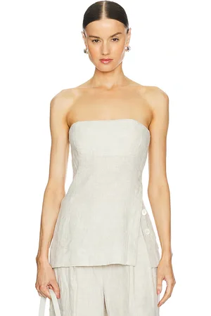 GRLFRND Linen Strapless Tunic Top in . Size M, S, XL, XS, XXS.