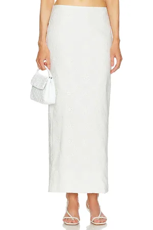 Helsa Eyelet Column Midi Skirt in . Size M, S, XS, XXS.