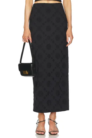 Helsa Eyelet Column Midi Skirt in . Size S, XL, XS, XXS.