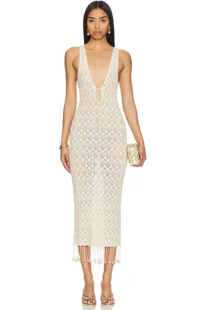 Camila Coelho Abeni Keyhole Midi Knit Dress in . Size M, S, XL.