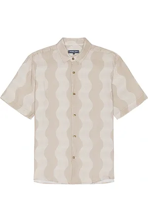 Frescobol Carioca Castro Cabana Stripe Linen Classic Shirt in . Size XL/1X.