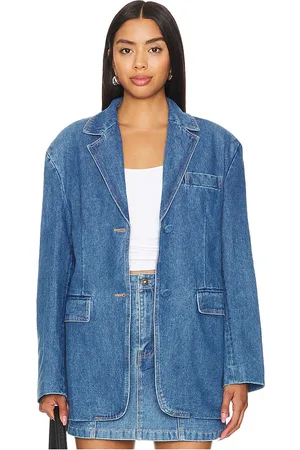 Bardot Abi Denim Oversized Blazer in . Size S, XS.