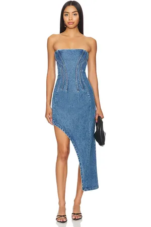 Bardot Amory Denim Midi Dress in . Size 6.