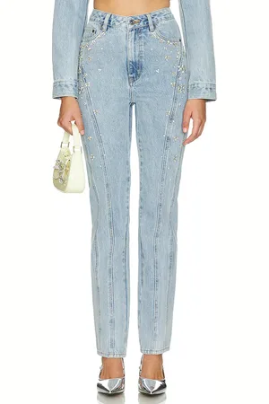 Self-Portrait Crystal Embellished Denim Jeans in . Size 26.