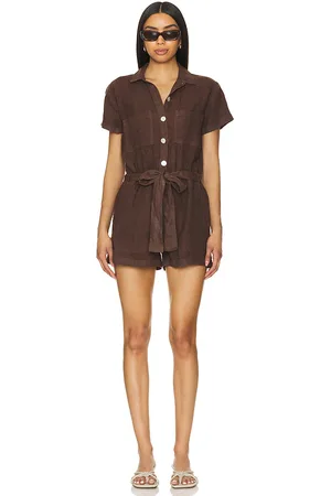 Bella Dahl Rolled Hem Utility Romper in . Size S.