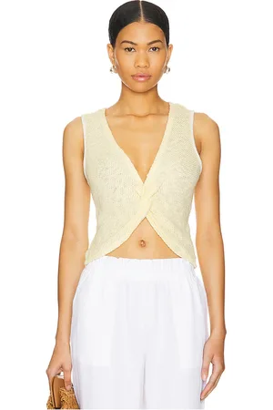 LA Made Caspian Twist Front Mesh Top in . Size L.