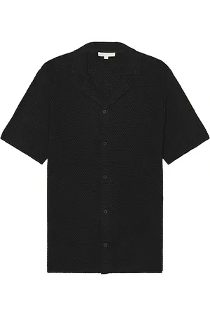 ONIA Cotton Textured Camp Shirt in . Size S, XL/1X.