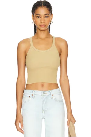RE/DONE Cropped Ribbed Tank in . Size XL.