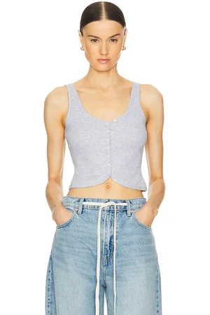 GRLFRND Rib Button Through Tank in . Size XL, XXS.