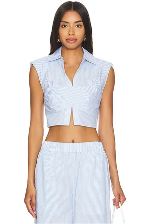 Simkhai Emie Cropped Box Sleeve Top in . Size 2, 4, 6, 8.