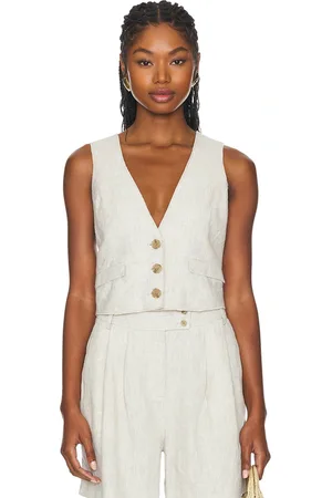 Central Park West Beckett Linen Vest in . Size XL.