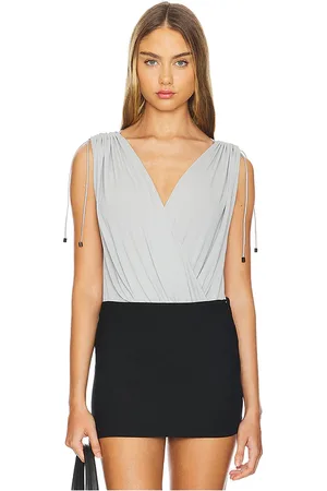 Wolford Crepe Jersey Bodysuit in Steel in . Size S, XS.