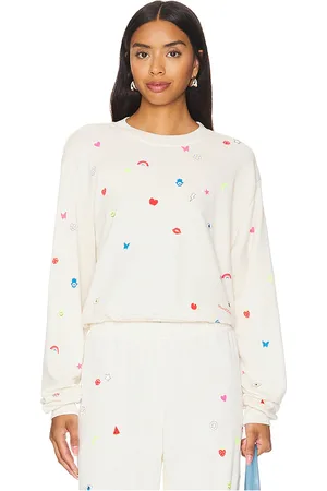 LAUREN MOSHI Spalding Drop Shoulder Crop Pullover Charm Elements in . Size M, S, XL.