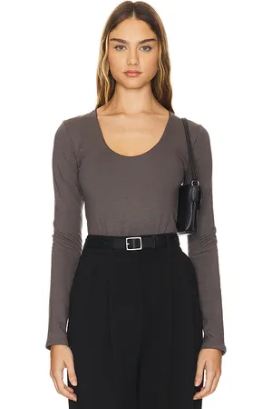 RE ONA Scoop Long Sleeve Bodysuit in . Size L, M, XL, XS.