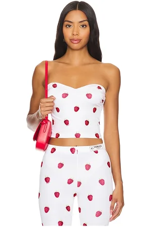 Fiorucci Raspberry Print Bustier Top in . Size XS.