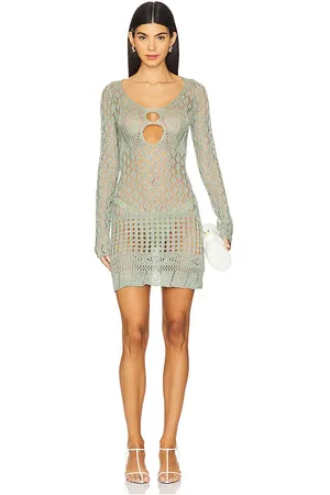 SNDYS Long Sleeve Crochet Mini Dress in . Size XS.