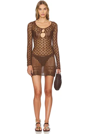 SNDYS Long Sleeve Crochet Mini Dress in . Size XL, XS.