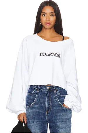 Fiorucci I Love Print Cropped Sweatshirt in . Size S, XS.