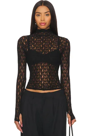ENZA COSTA Lace Long Sleeve Turtleneck in . Size L, XS.