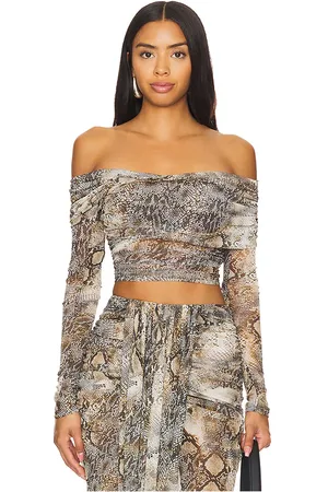LAPOINTE Mesh Off Shoulder Wrap Top in . Size XS.