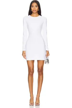Norma Kamali Long Sleeve Crewneck Mini Dress in . Size S.