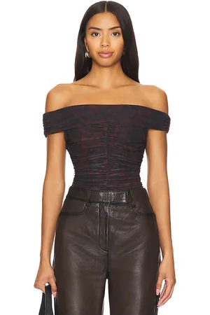 Ganni Off-shoulder Ruched Top in . Size 38.