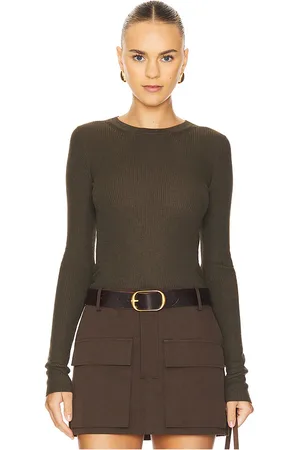 ENZA COSTA Silk Sweater Rib Long Sleeve Crew in . Size XL.
