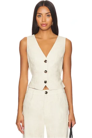 SNDYS Allegra Linen Vest in . Size XS, XXL.