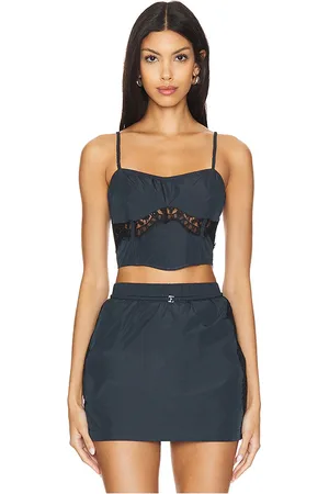 FLEUR DU MAL Nylon And Lace Bustier in . Size S, XS.