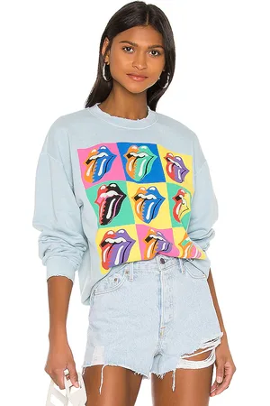 Madeworn Rolling Stones 89 Multi Tongue Sweatshirt in . Size L, S, XL, XS.