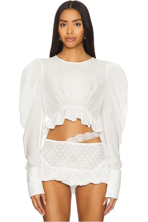 yuhan wang Rose Embroidered Blouse in . Size M.